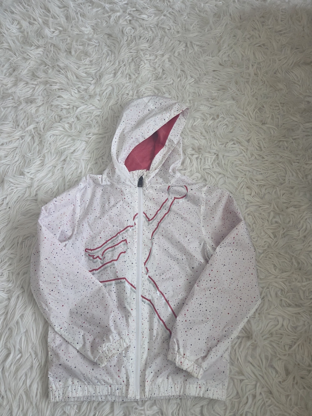 Nike Air Jordan Windbreaker Jumpman Jacket White Boy's Medium Full Zip Size S